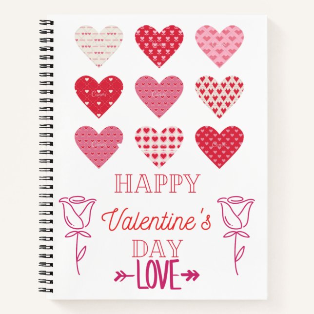 Valentinherz mit Liebe Notizbuch (Vorderseite)