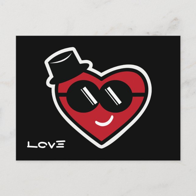 Valentinherz Postkarte (Vorderseite)