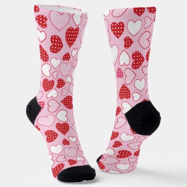 Valentinherzen Mustersocken Socken (Gewinkelt)