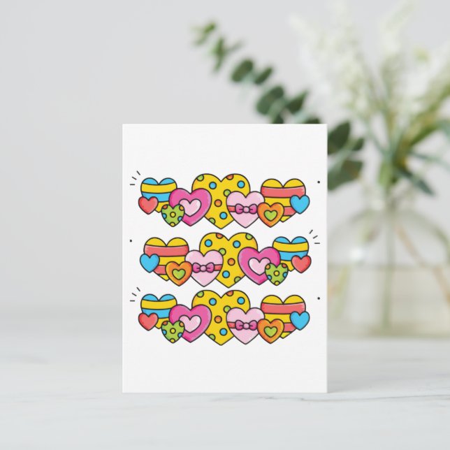 Valentinherzen Postkarte (Stehend Vorderseite)