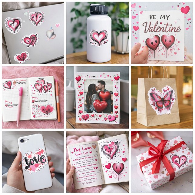 Valentinherzen Set Aufkleber (Von Creator hochgeladen)