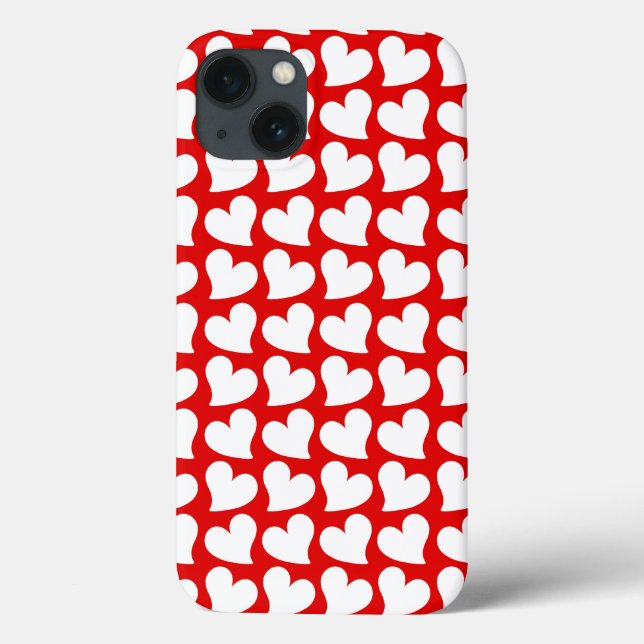 VALENTINIEN ROTE UND WEISSE HERZEN VALENTINE Case-Mate iPhone HÜLLE (Rückseite)