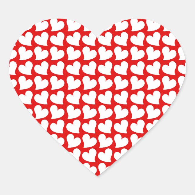 VALENTINIEN ROTE UND WEISSE HERZEN VALENTINE Herz-Aufkleber (Vorderseite)