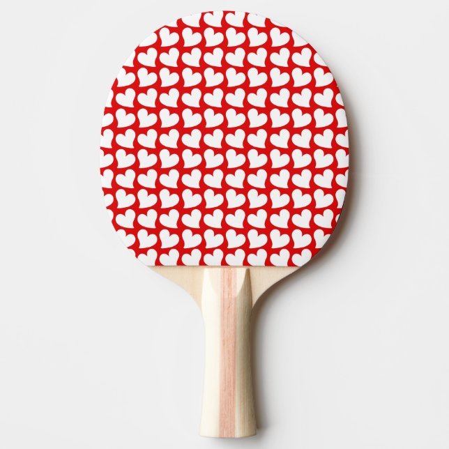 VALENTINIEN ROTE UND WEISSE HERZEN VALENTINE TISCHTENNIS SCHLÄGER (Vorderseite)
