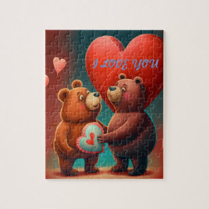 Valentinin-Bär-Cartoon-Puzzle