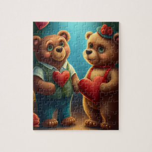 Valentinin-Bär-Cartoon-Puzzle