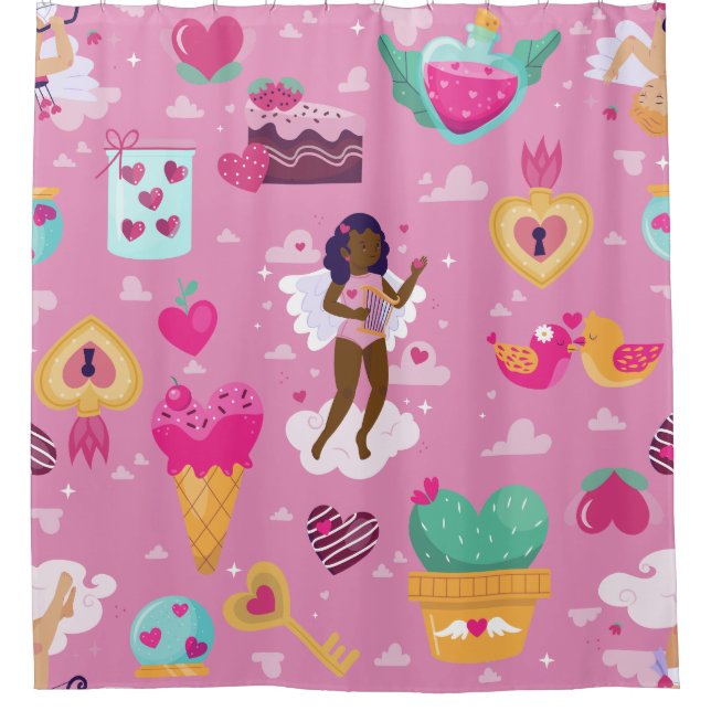 Valentininpfeil Duschvorhang (Vorderseite)