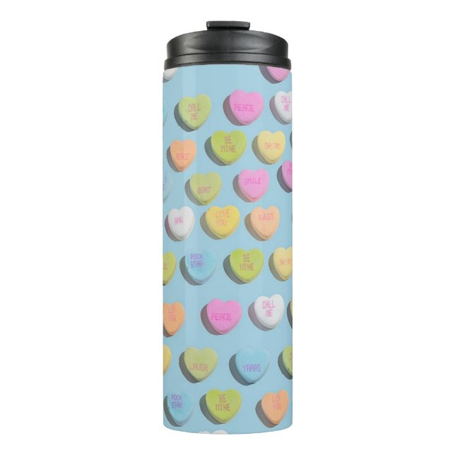 Valentinin's Candy Heart Thermal Tumbler Thermosbecher (Vorderseite)