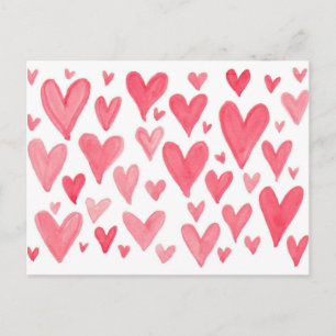 Valentinins farbenfrohe Herzen Postkarte