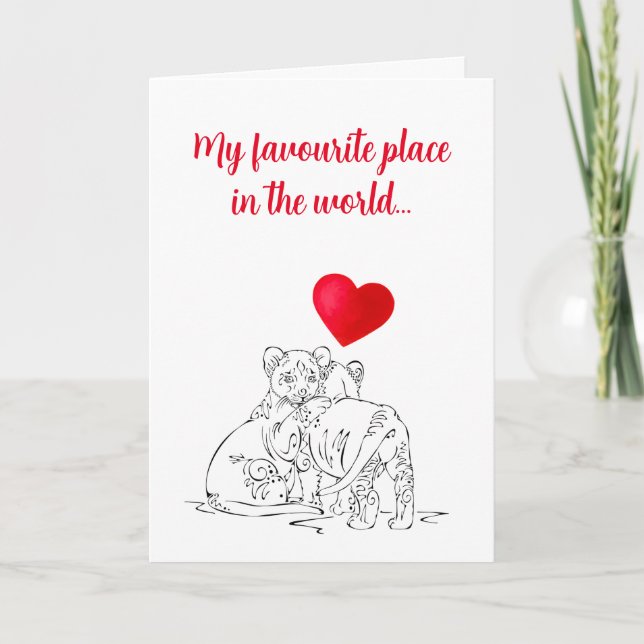 Valentinins Niedliches Lion Cubs Design Feiertagskarte (Vorderseite)