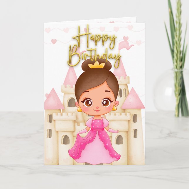 Valentinische Geburtstagskarte - Prinzessin Dankeskarte (Vorderseite)
