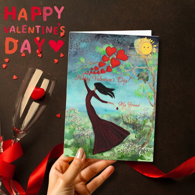 Valentinische Herzkarte senden Feiertagskarte (Sending Valentine's hearts Card)