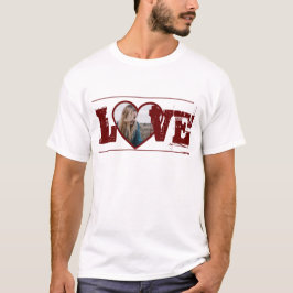 Valentinische LIEBE Herzform personalisiertes Foto T-Shirt