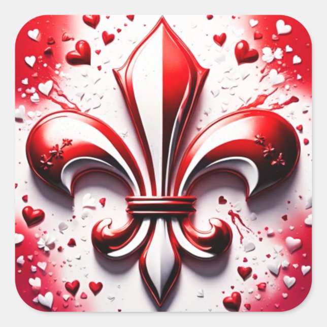 Valentinische Lilie Quadratischer Aufkleber (Vorderseite)