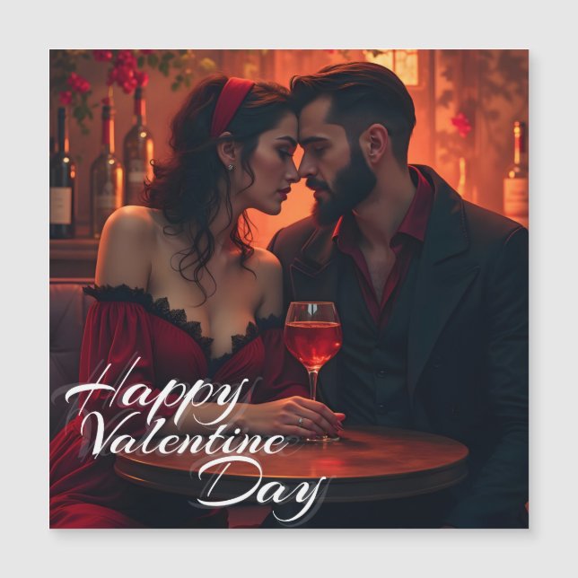 Valentinische Magie mit romantischer Zusammengehör Magnetkarte (Vorderseite)