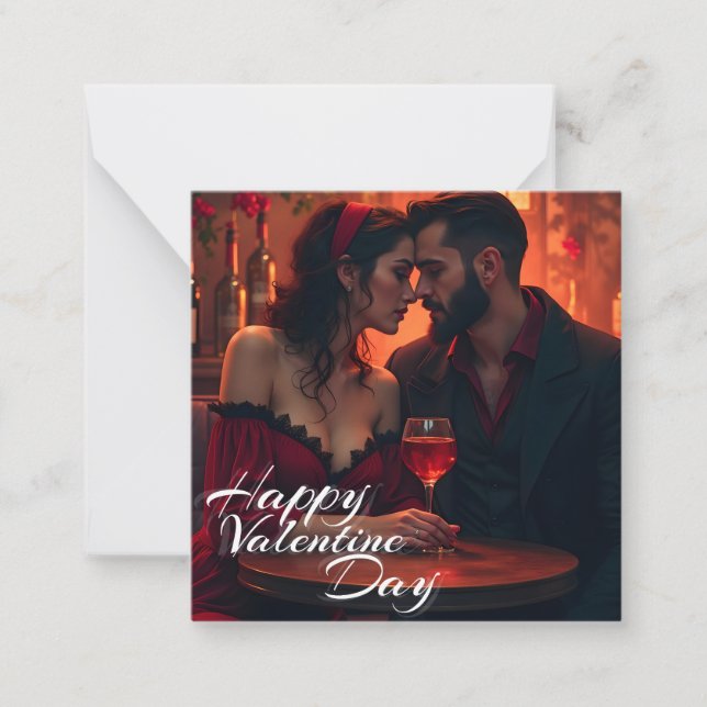 Valentinische Magie mit romantischer Zusammengehör Mitteilungskarte (Vorderseite)