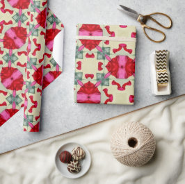 Valentinische Rotherzen Romantik abstraktes Muster Geschenkpapier