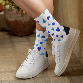 Valentinische Tagesherzen - blau Socken