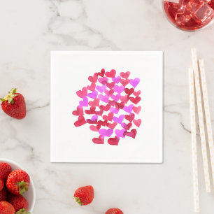 Valentinische Tagesherzen - Rosa und Magenta Serviette