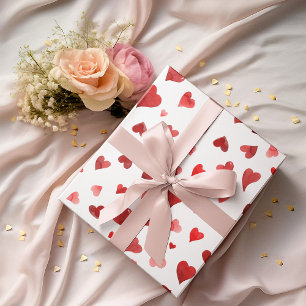 Valentinische Tagesherzen - rot Geschenkpapier Set
