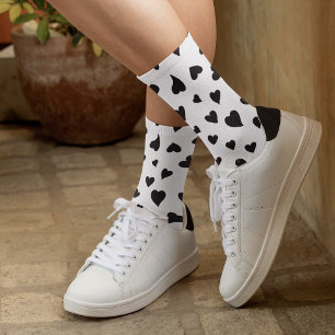 Valentinische Tagesherzen - Schwarz-Weiß Socken