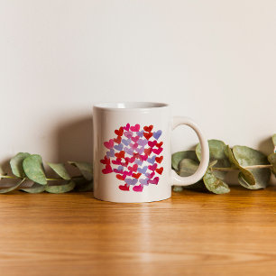 Valentinische Tagesherzen - Violett und Viva magen Kaffeetasse