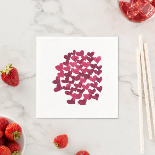 Valentinische Tagesherzen - Viva magenta Serviette