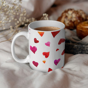 Valentinische Tagesherzen - Viva magenta und orang Kaffeetasse