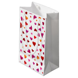 Valentinische Tagesherzen - Viva magenta und orang Kleine Geschenktüte