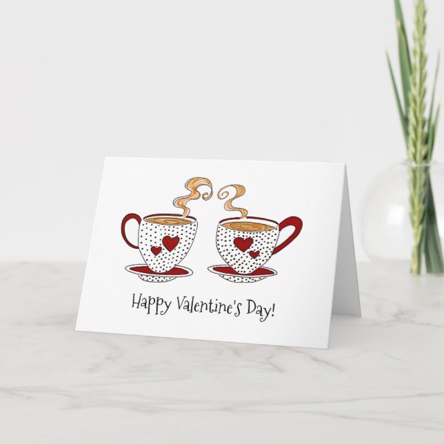 Valentinische Teacup-Grußkarte Karte (Vorderseite)