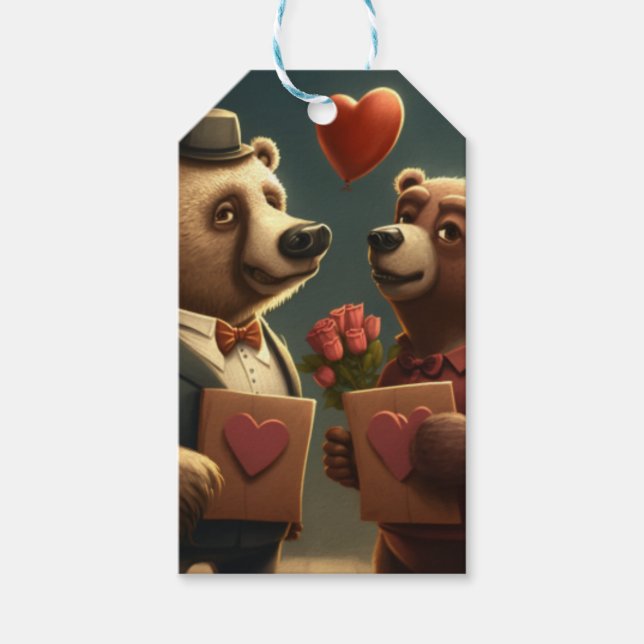 Valentinischer Bärengewohnheit Geschenkanhänger (Vorderseite)