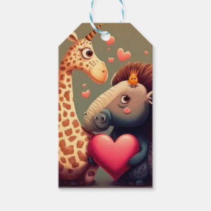 Valentinischer Hippo-Cartoon Geschenkanhänger