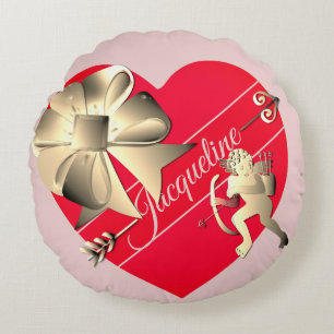 Valentinisches Herz Rundes Kissen