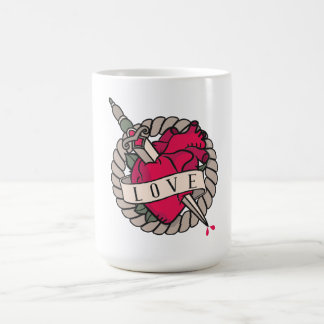 Valentinisches Herz-Tatoo-Design Kaffeetasse