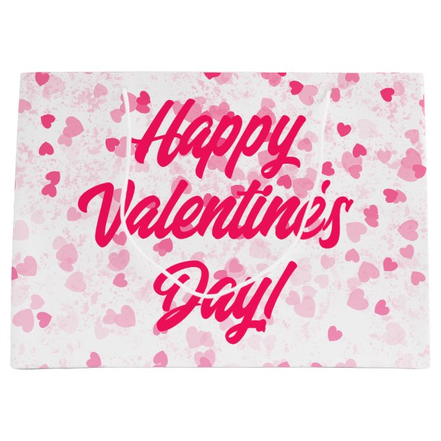 Valentinisches Herz und Liebe Große Geschenktüte (Vorderseite)
