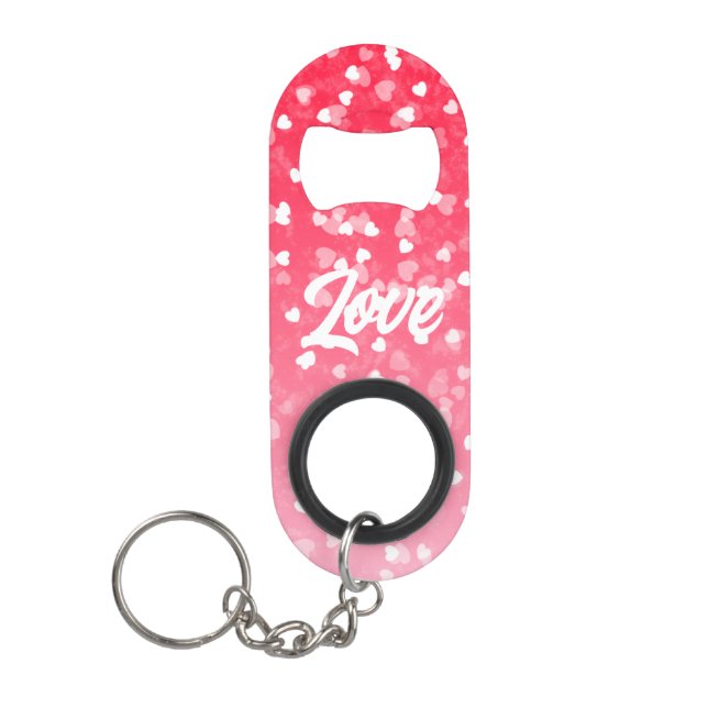 Valentinisches Herz und Liebe Mini Flaschenöffner (Vorderseite)