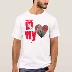 Valentinisches herzenförmiges personalisiertes Fot T-Shirt