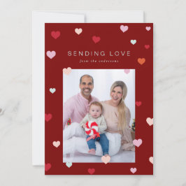 Valentinisches kleine Herzen schweben Feiertagskarte