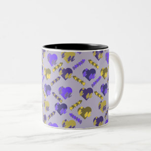Valentinisches Muster Zweifarbige Tasse