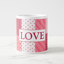 Valentinisches Patchwork Jumbo-Tasse