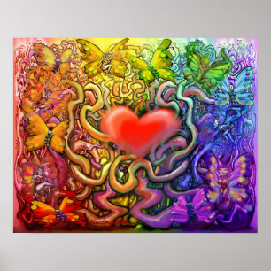 Valentinisches Regenbogenmagie Poster