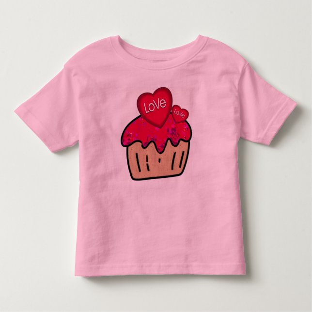 Valentinisches T-Shirt mit Cupcake (Vorderseite)