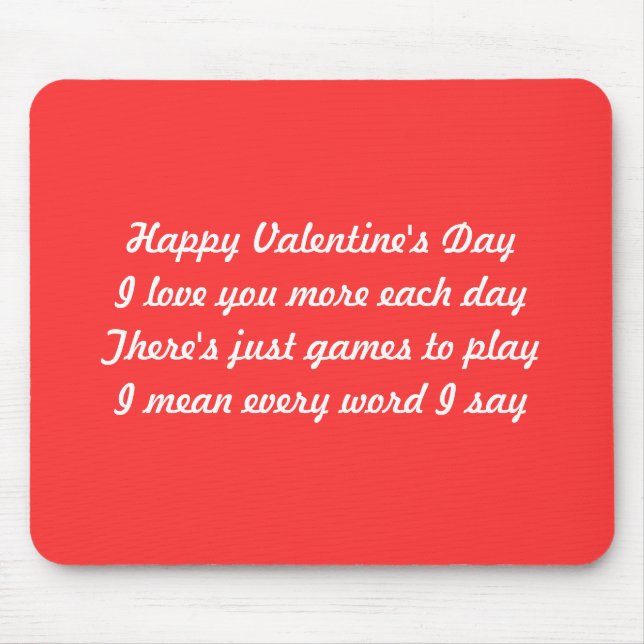 Valentinisches Tagesgedicht Mousepad (Vorne)