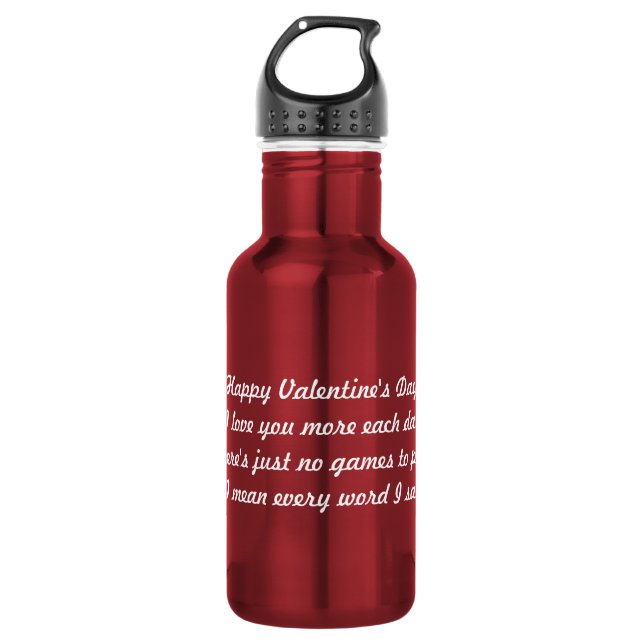 Valentinisches Tagesgedicht Trinkflasche (Vorderseite)