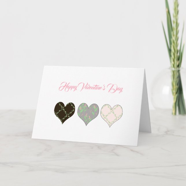 Valentinkarte für drei Herzen Karte (Vorderseite)