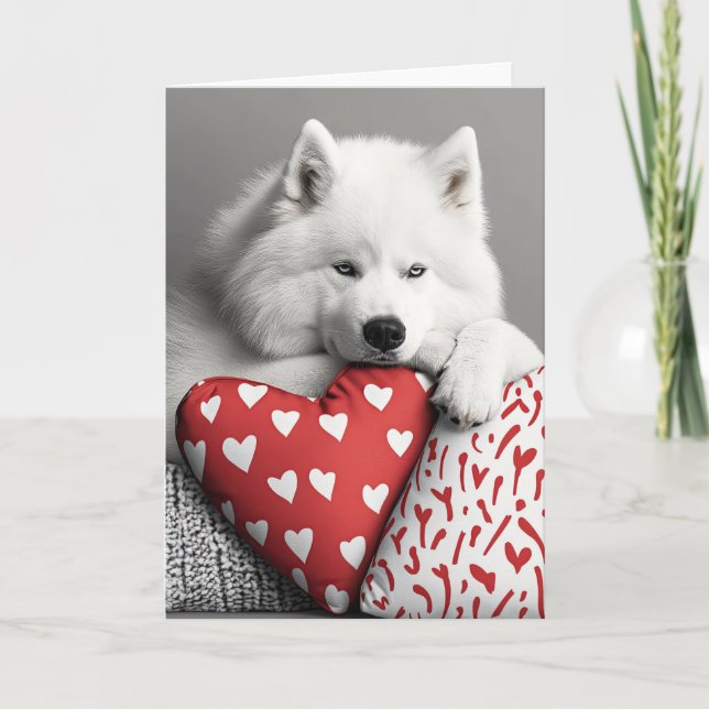 Valentinkarte für Samoyed Hunde Dankeskarte (Vorderseite)