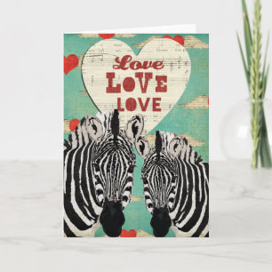 Valentinkarte für Zebras Herz Feiertagskarte