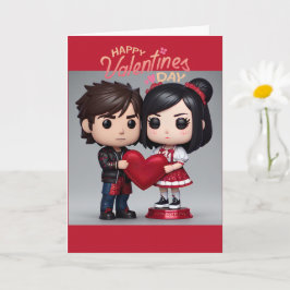 Valentinkarte im Funky-Pop-Stil Karte