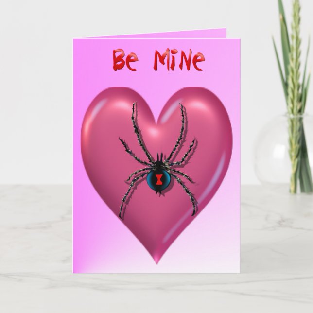 Valentinkarte Spider Herz Feiertagskarte (Vorderseite)
