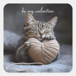 Valentinkatze Quadratischer Aufkleber